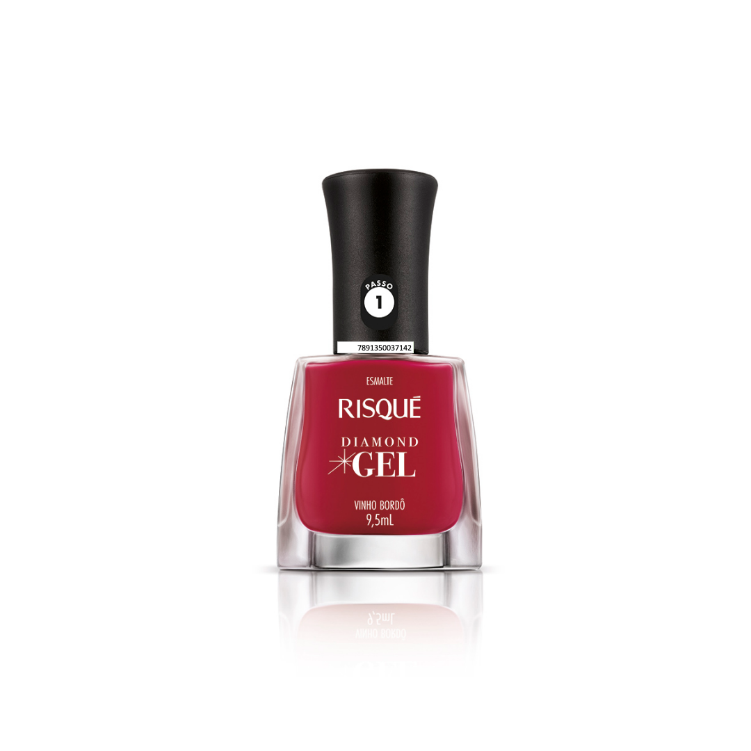 Risqué Esmalte Diamond Gel: Vinho Bordô (9,5ml)